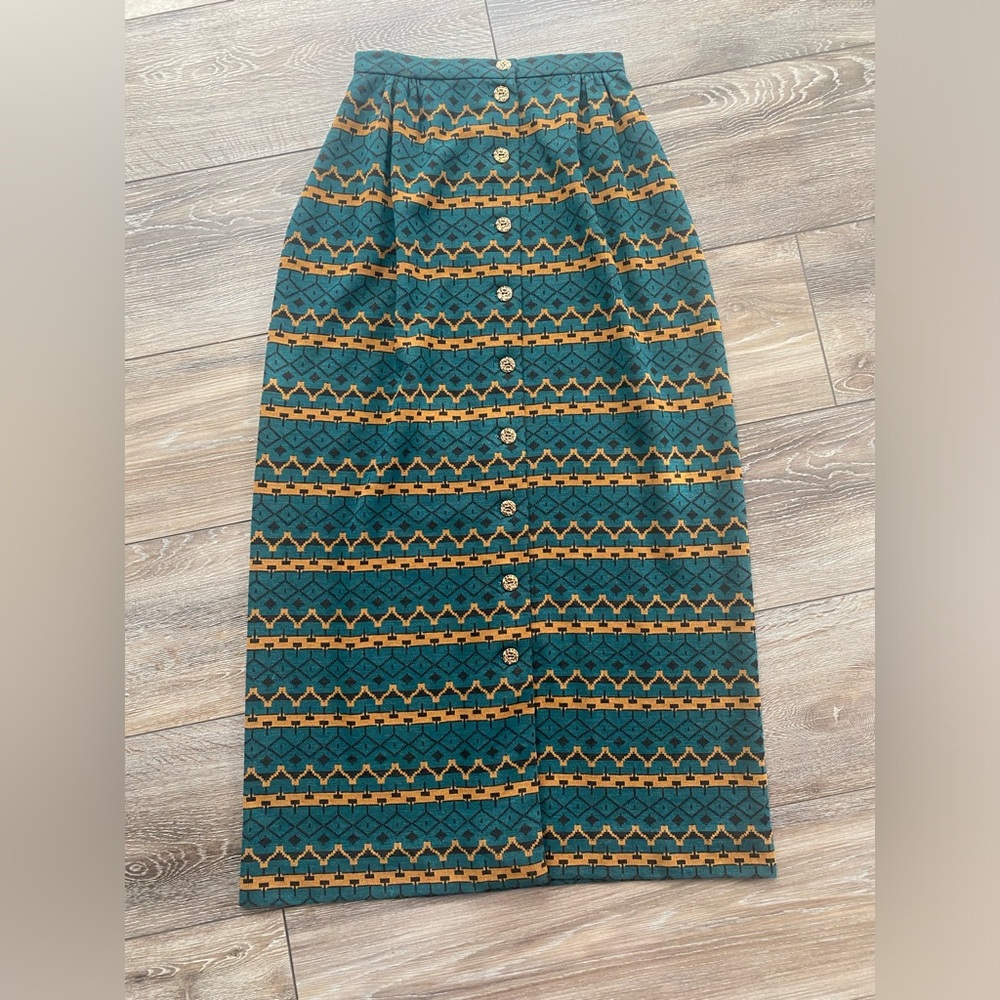 Vintage 90’s Green maxi Skirt by GLENAYR “Kitten DOUBLE KNIT ⭐️Host Pick